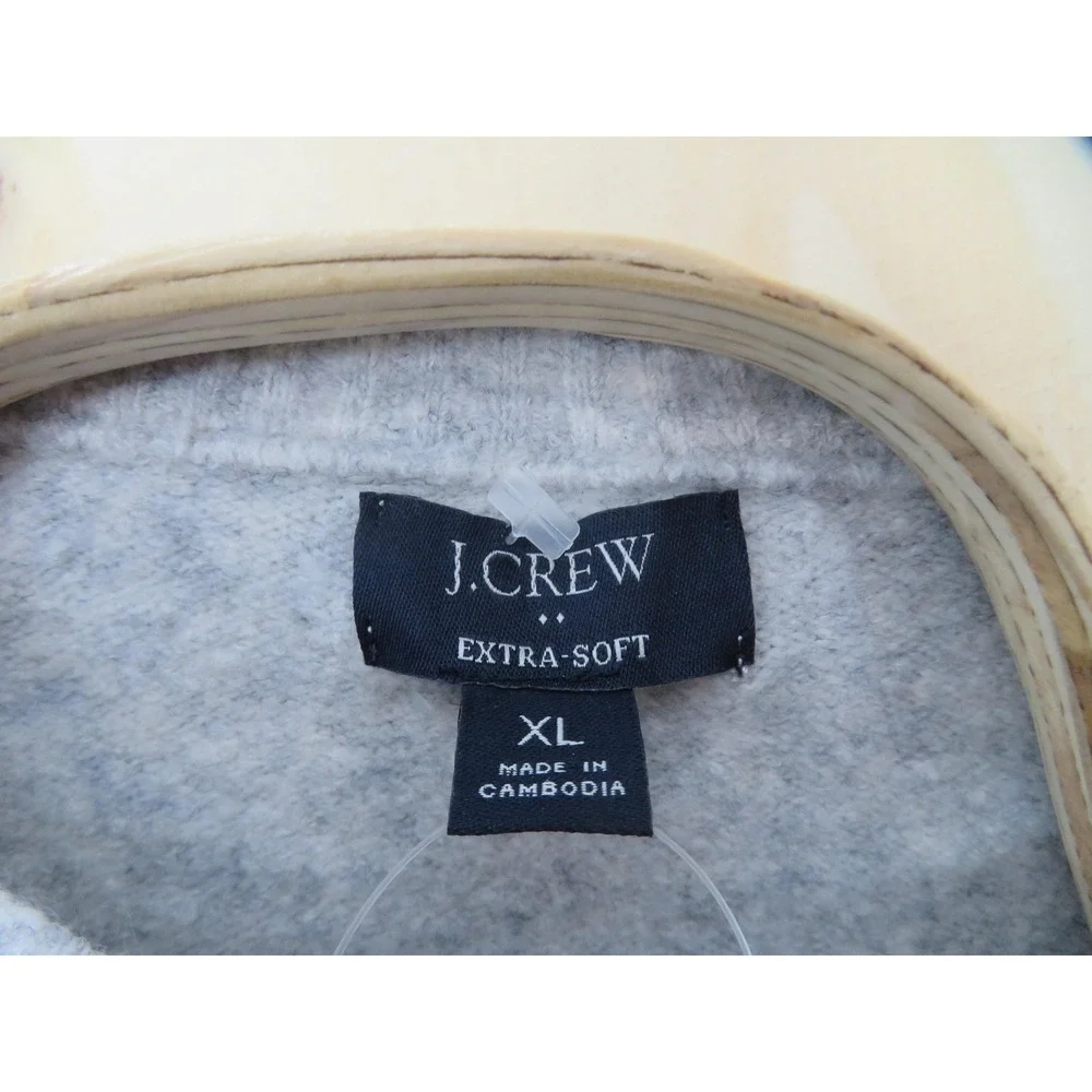 J.Crew Extra Soft Sweater Mens XL Gray Crew Neck Knit Pullover Acrylic Wool